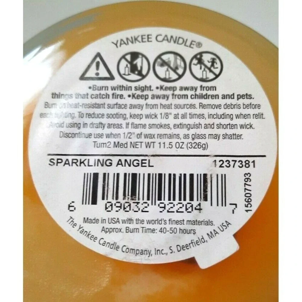 Yankee Candle Sparkling Angel Medium 2-Wick Scented Candle 11.5 oz Gold Lid